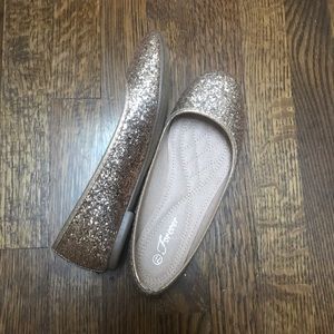 Gold ballet flats